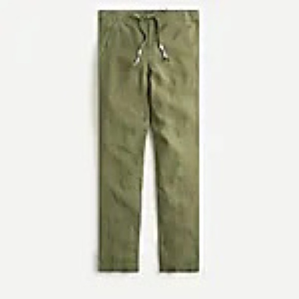 J.Crew Seaside Linen-blend Pants 3X Green NWT